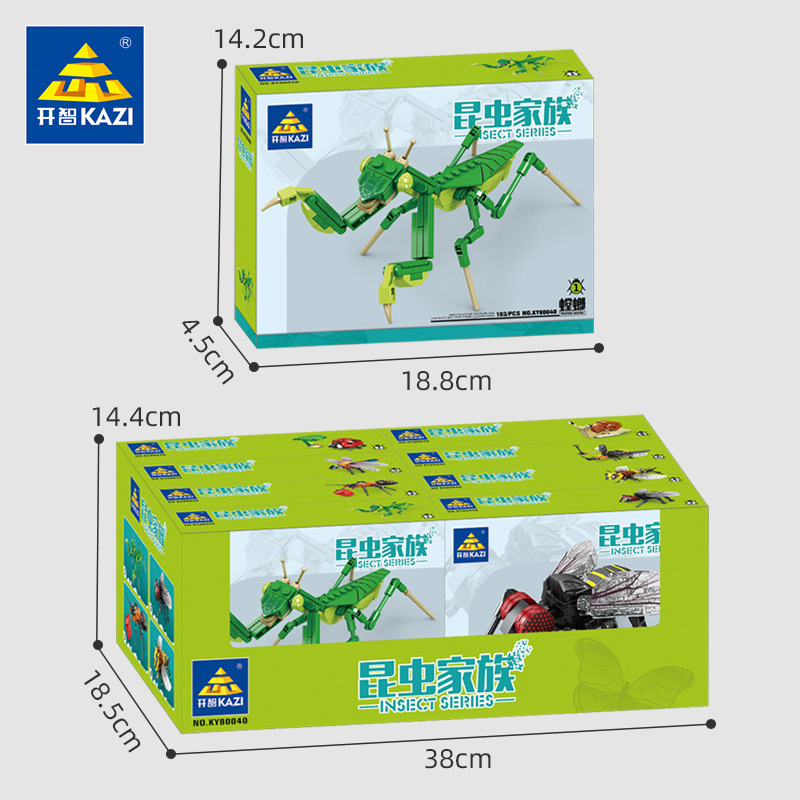 KaiZhi 80040 Serie de Insectos 8 en 1, Juguetes Educativos de Construcción para Niños, Mercado Nocturno, Bloques Pequeños