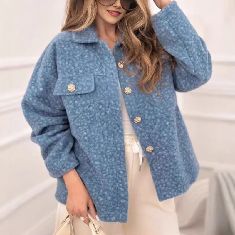 2025 Autumn/Winter European and American New Style Amazon Independent Store Women's Solid Color Diamond Pocket Lightweight Casual Jacket Coat 2025 Autumn/Winter European and American New Style Amazon Independent Store Women's Solid Color Diamond Pocket Lightweight Casual Jacket Coat