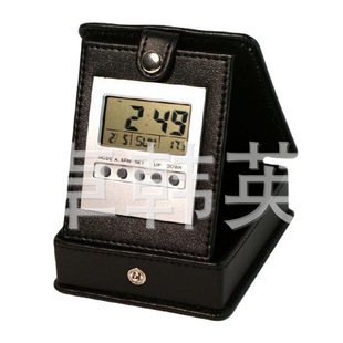 LCD electronic digital clock calendar leather clock LCD travel clock