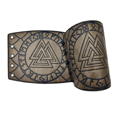 Nordic Viking Odin Rune Embossed Leather Wrist Guard Medieval Retro COSPLAY Accessory Cross-border Amazon