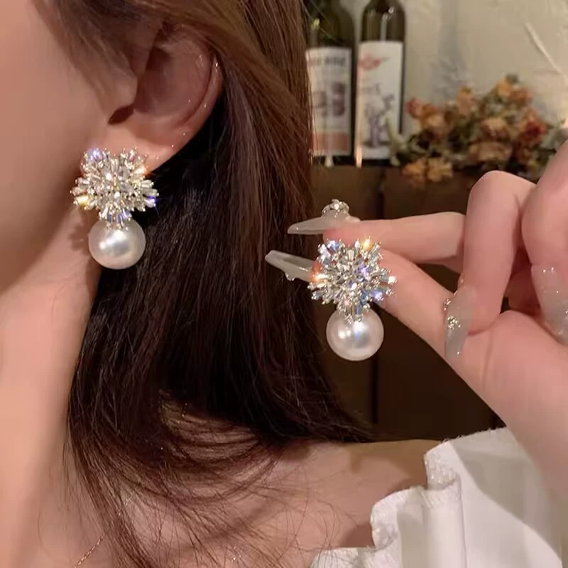 Серьги, ретро серебряная игла из жемчуга, стиль высшего качества, французский стиль, глаз змеи