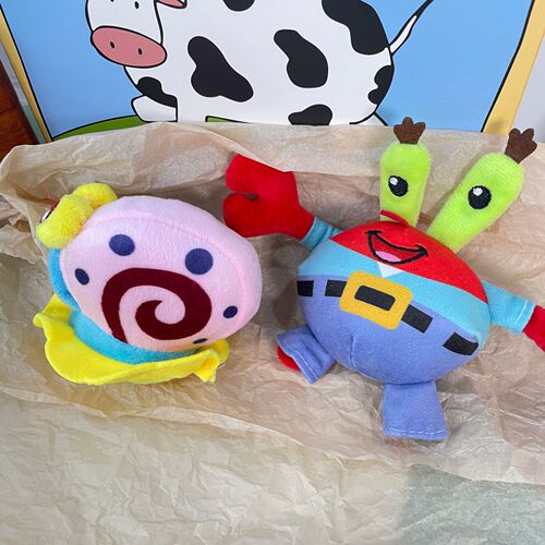 Cute cartoon Mr. Crab plush pendant red crab snail pendant keychain bag pendant GJ171