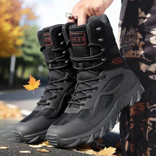 Botas militares al aire libre de montaña transfronterizas de alta resistencia al aire libre de tropas especiales jungla botas tácticas de montaña zapatos de hombre botas de trabajo del desierto