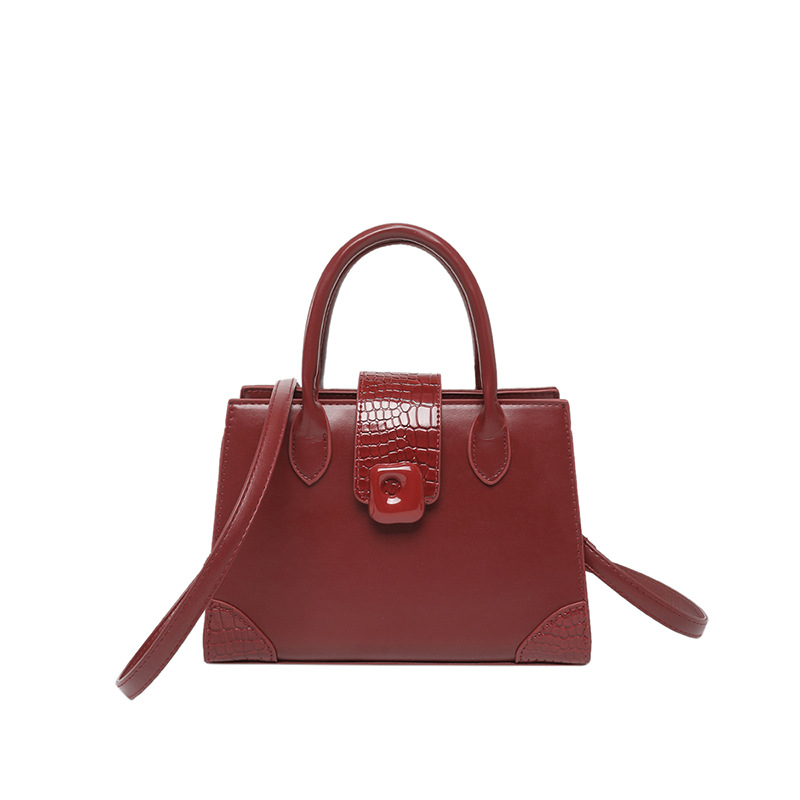 Moda popular textura retro 2025 primavera color sólido nuevo bolso de mensajero moda estilo occidental costura portátil pequeño bolso cuadrado