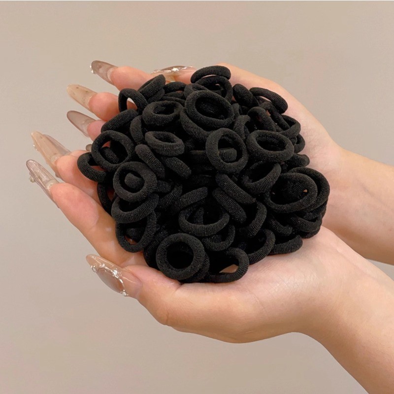 Cuerdas de cabeza de color para mujeres negras coreanas para niños espesar banda de goma desechable toque de cabello para atar el cabello no daña el cabello image 43
