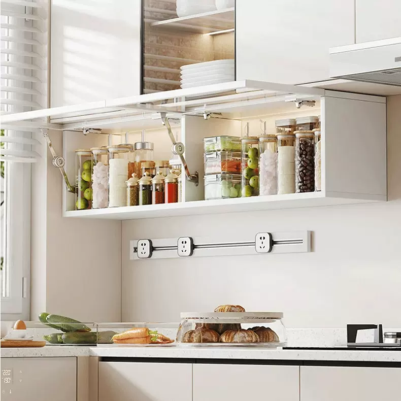 厨房吊柜上翻玻璃墙小壁柜家用收纳柜铝合金挂墙式壁挂柜调料储物