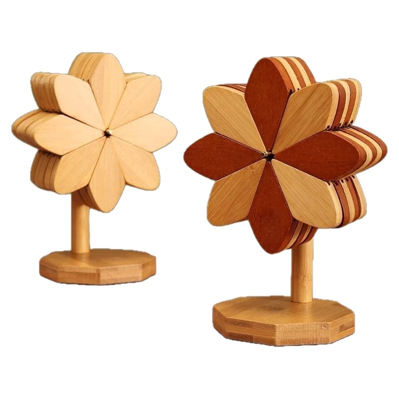 Molino de viento creativo transfronterizo almohadilla de aislamiento térmico resistente a quemaduras decoración de mesa de comedor doméstica alta sensación taza al por mayor