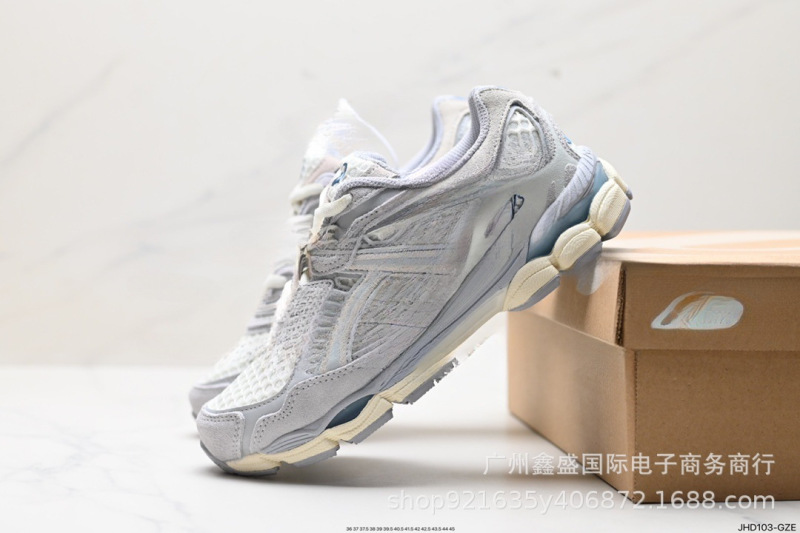 純粋なオリジナル莆田の新しい Gel-NYC ロートップ ランニング シューズ、耐摩耗性スプライシング メッシュ、通気性のあるお父さん靴、滑り止めとクッション性|undefined