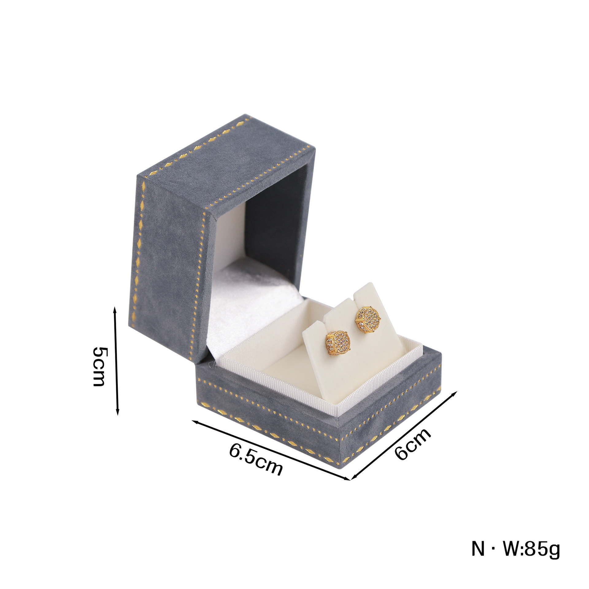 Nueva caja de embalaje de joyería de encaje de terciopelo de alta calidad anillo cuadrado colgante brazalete collar joyería caja de regalo