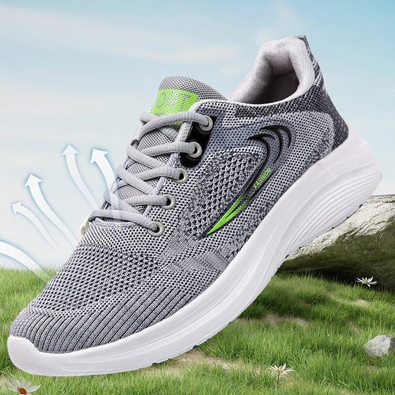 2024 New Sports men's shoes spring flying woven mesh shoes breathable versatile casual shoes men's running shoes men
