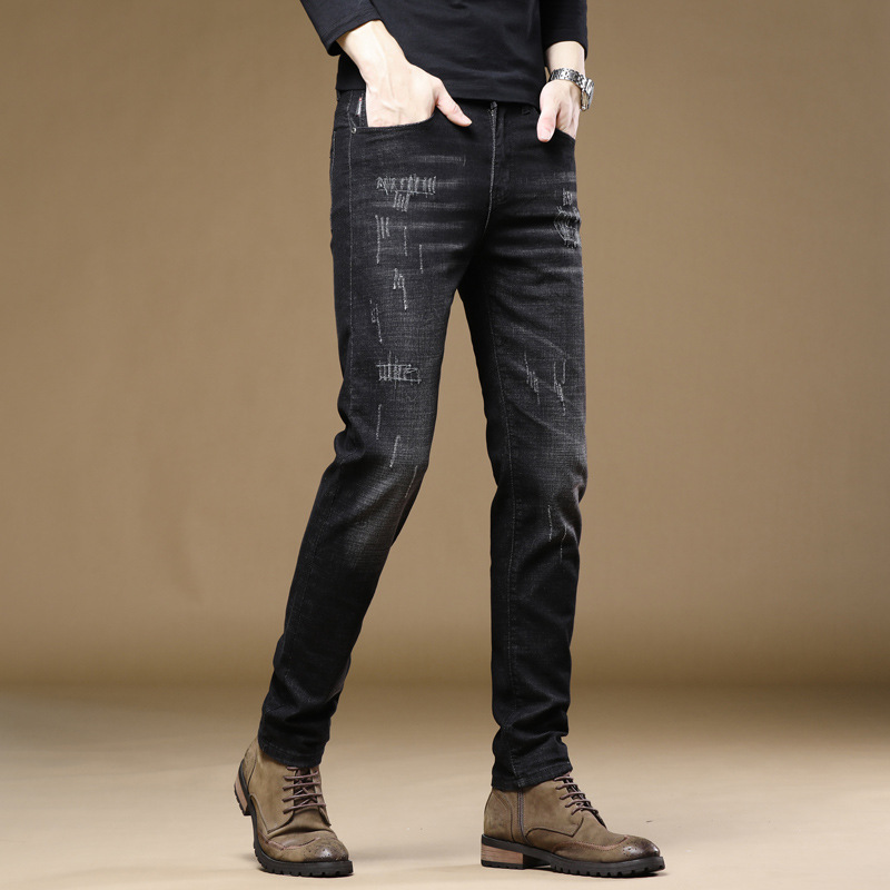 2025 New Mainly Recommended Jeans Spring Summer Slim Fit Skinny Stretch Straight Long Pants Men's Trendy Brand_mkmklike.com