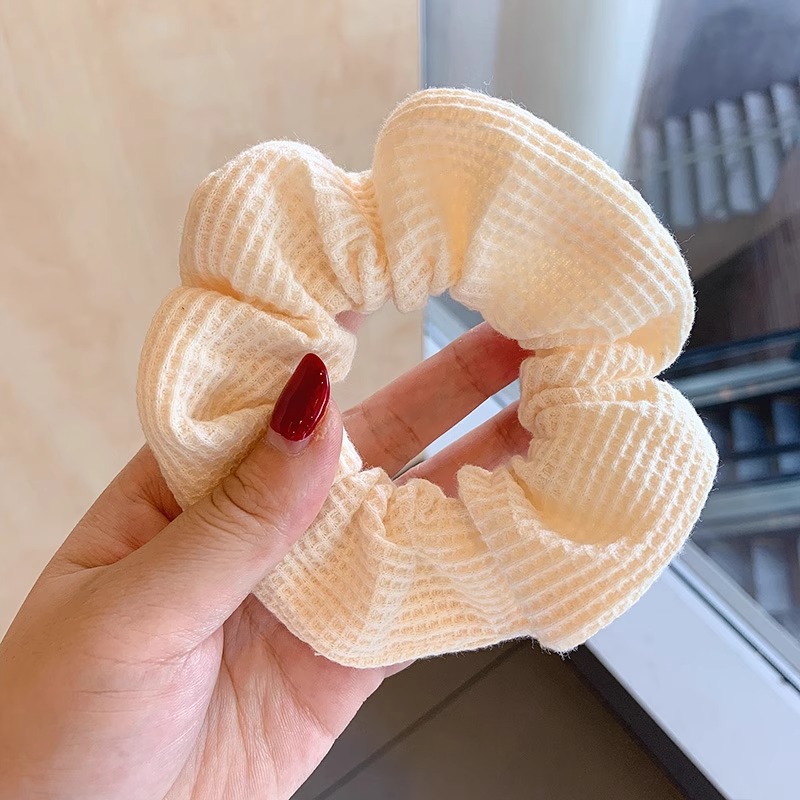 Satín coreano anillo de cabello de intestino grande mujer de moda cuerda de cabeza de alta calidad temperamento flor de cabello bola de cabello toque de cabeza