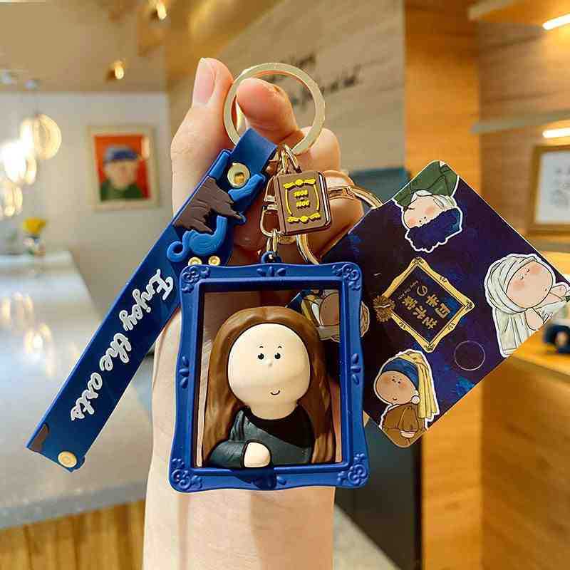 正規版月半芸術家キーホルダー漫画ゴッホネット赤かわいい学生カバンペンダント小プレゼント卸売り|undefined