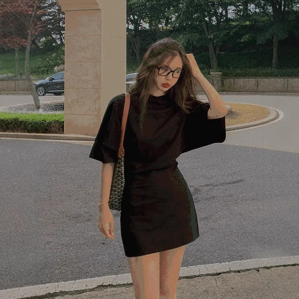 2025 New Solid Color Waist-Cinching Fresh and Simple Style Round Neck Mid-Sleeve Mid-Length Elegant Commuter Dress 2025 New Solid Color Waist-Cinching Fresh and Simple Style Round Neck Mid-Sleeve Mid-Length Elegant Commuter Dress