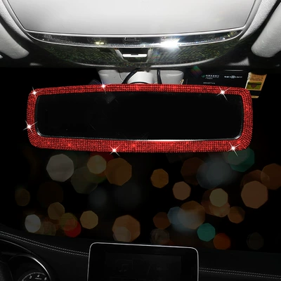 Other Automotive Interior Supplies Mirror Decoration High-Definition Reversing - hot-diamond-rearview-mirror-red-diamond