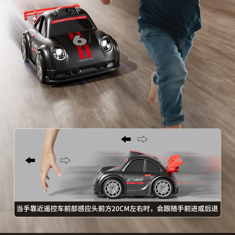 跨境C6迷你遥控车带高清摄像头屏控智能感应跟随逃跑rc遥控漂移车