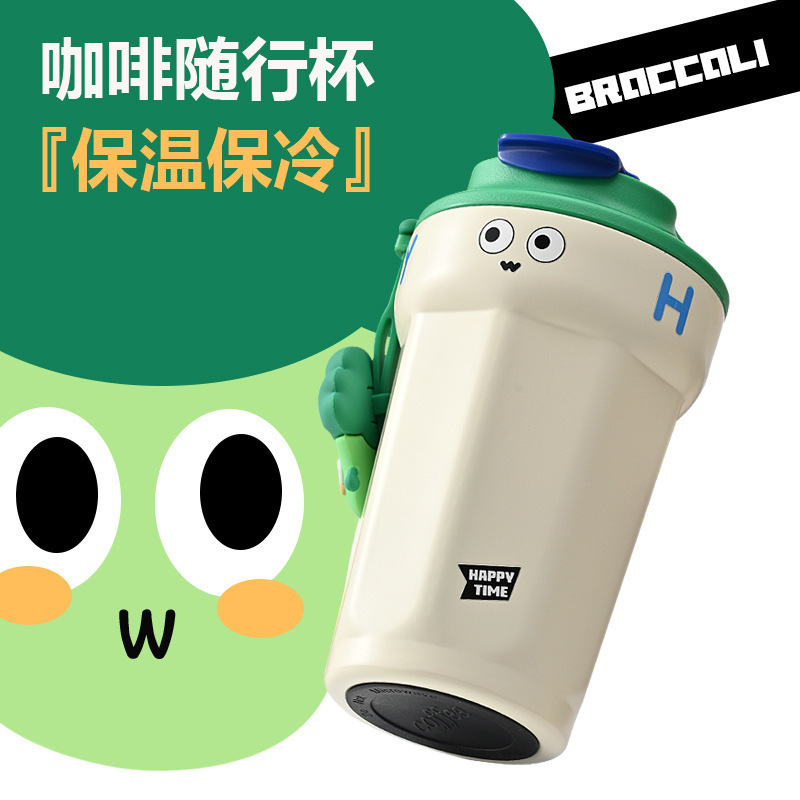 Thermos Cup 316 Upgraded Cartoon Octagonal Coffee Cup Can Be Carried in the Car Portable Outdoor Tumbler 316 Stainless Steel Water Cup