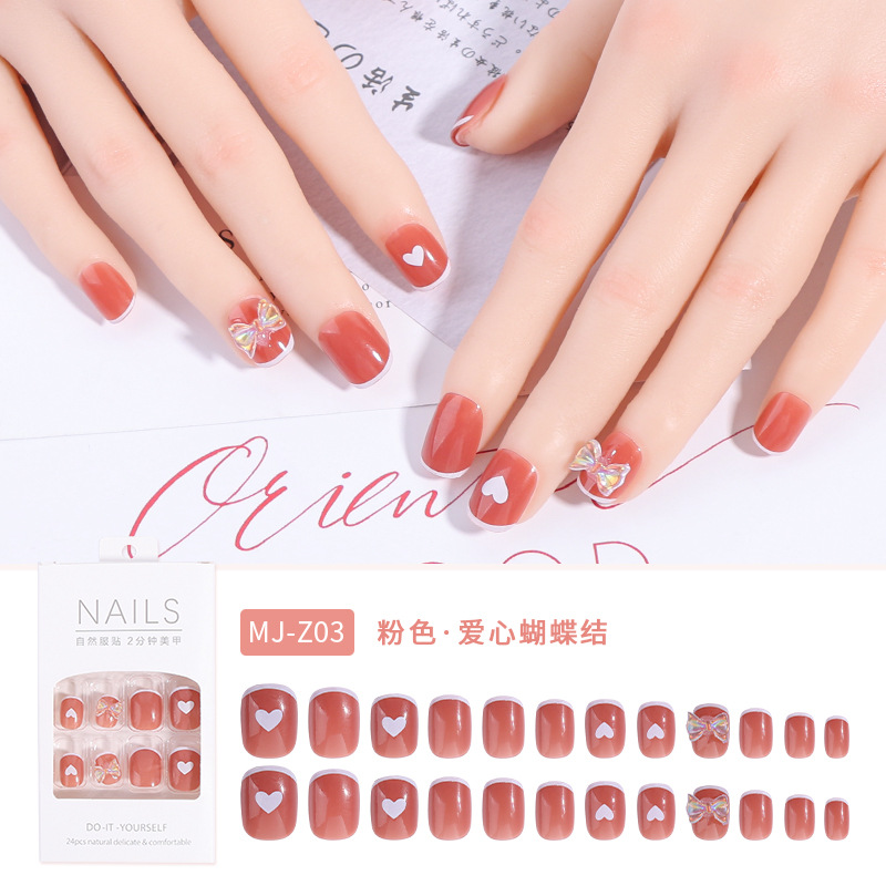 粉爱心蝴蝶白边2