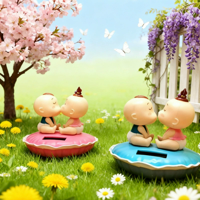 Трансграничная кукла-поцелуй Солнечная Автоматическая кукла-качели автомобиль качающаяся головой украшение креативный автомобиль автомобильные качели