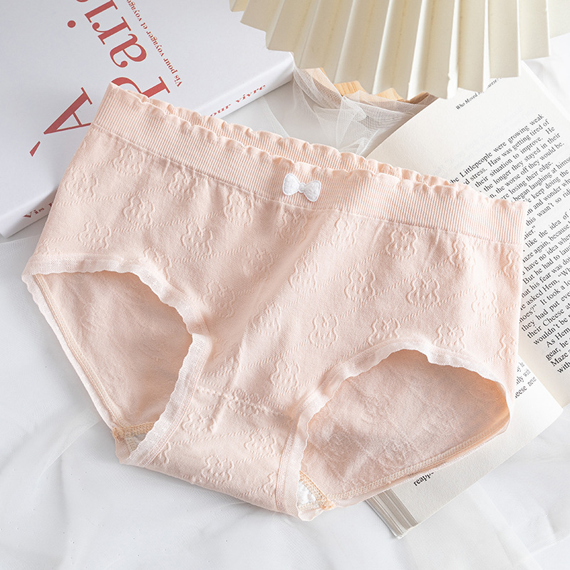 Ropa interior de mujer Algodón puro entrepierna antibacteriana transpirable cintura media más tamaño triángulo ropa interior corta verano delgada ropa interior de niña sin costuras