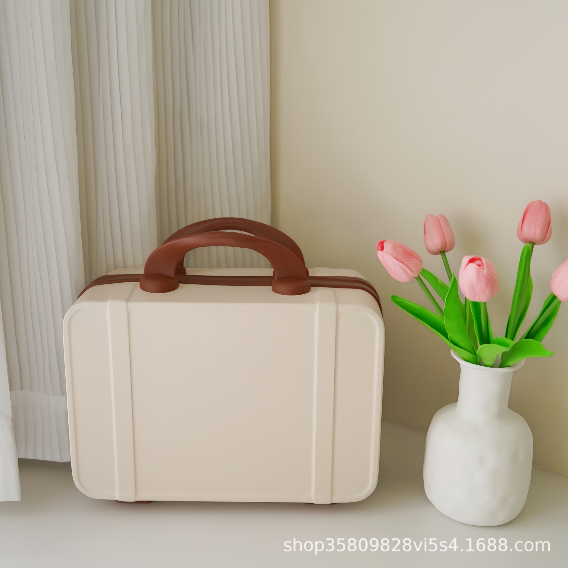 Mini maleta pequeña bolsa de cosméticos de 14 pulgadas, maleta de mujer de moda personalizada, equipaje ligero de corta distancia al por mayor