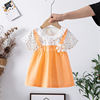 Summer cotton short sleeve dress for princess, girl's skirt, Korean style, children's clothing