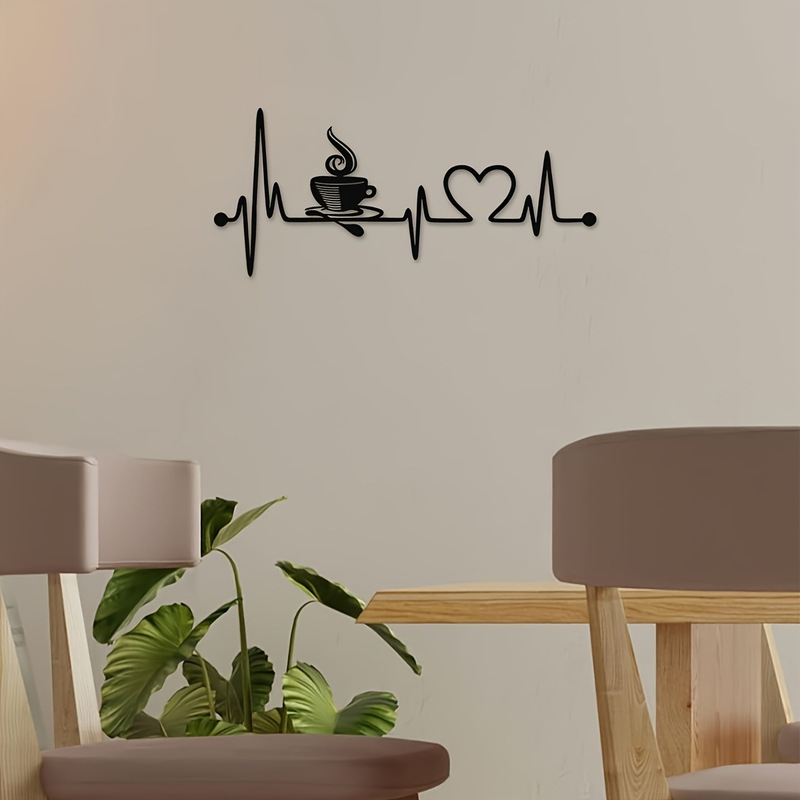 Cross-Border Coffee Heartbeat Line Iron Wall Decoration Heart-Shaped Coffee Cup Hollow Metal Hanging Ornament Restaurant Milk Tea Shop Wall Decor Cross-Border Coffee Heartbeat Line Iron Wall Decoration Heart-Shaped Coffee Cup Hollow Metal Hanging Ornament Restaurant Milk Tea Shop Wall Decor
