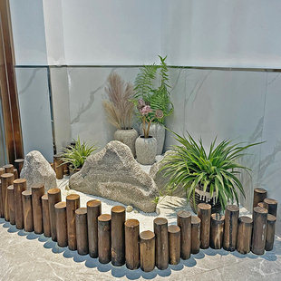 Balcony Garden Landscaping Props Shopping Mall Wooden Fence Flower Bed Fence Kindergarten Interior Decoration Wooden Pile Ornaments Floor-Standing