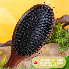 Factory wholesale comfortable air bag high elastic massage air cushion comb beech wood boar bristle hair air bag comb