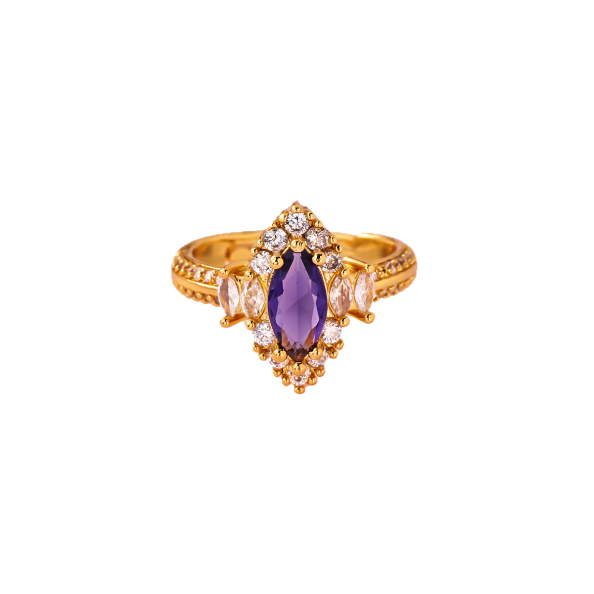 Anello di design scintillante da donna elegante e confortevole_voghion.com