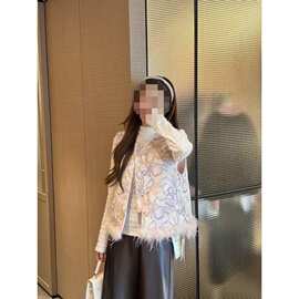 新中式国风夹棉马甲2025新款毛毛下摆气质洋气百搭叠穿上衣女装