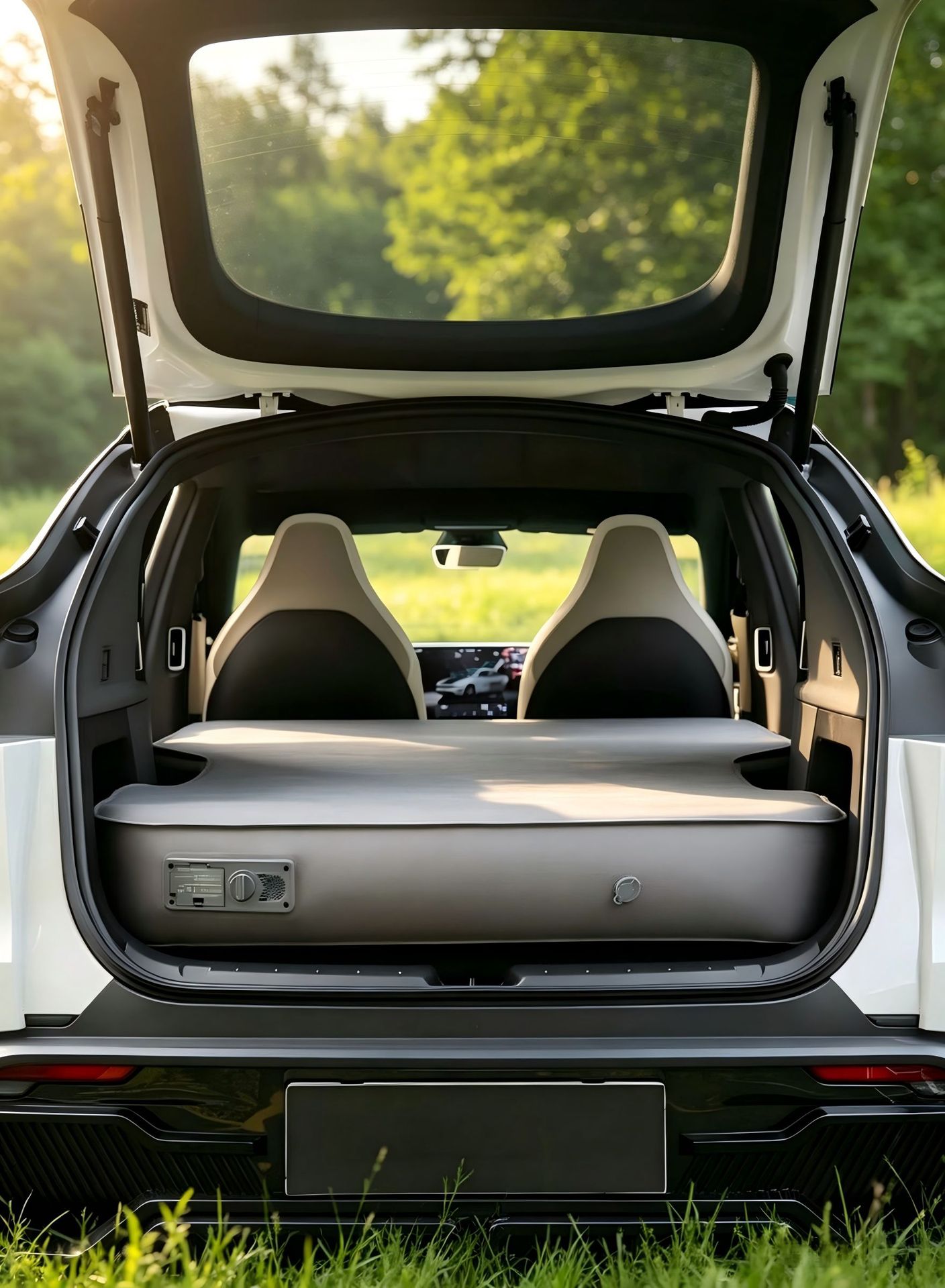 Tesla Model YL-specific leveling and filling automatic inflatable car trunk travel mattress for rear seat sleeping