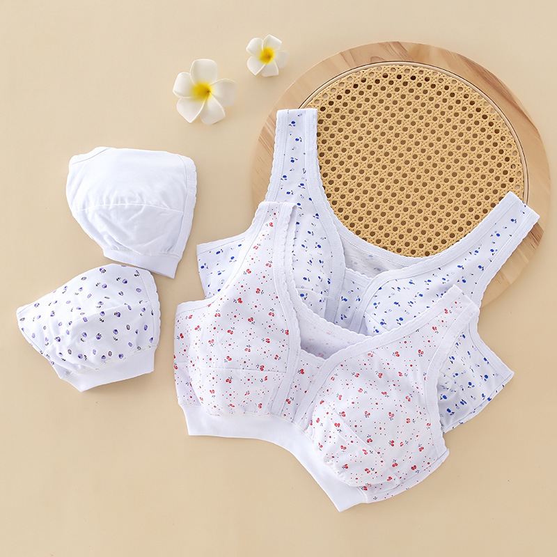 Middle-Aged and Elderly Pure Cotton Plus Size Underwear Vest Bra Large Size Loose Thin Cotton Grandma Bra Bra