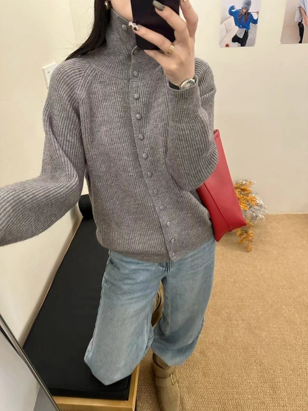 秋季女士设计感纯色针织毛衣开衫外套女2025新款时尚洋气早秋穿搭|undefined