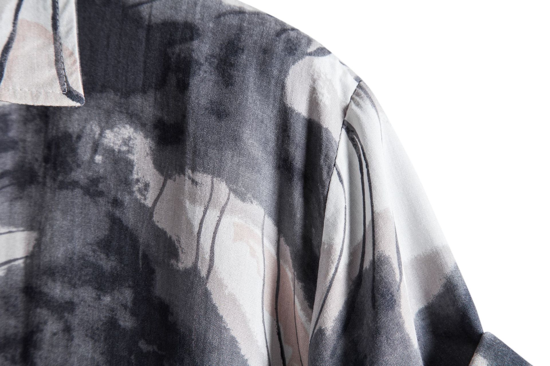 ForMen 2021 Cross-Border Foreign Trade European And American Striped Printed Short Sleeve Turn-Down Collar_voghion.com