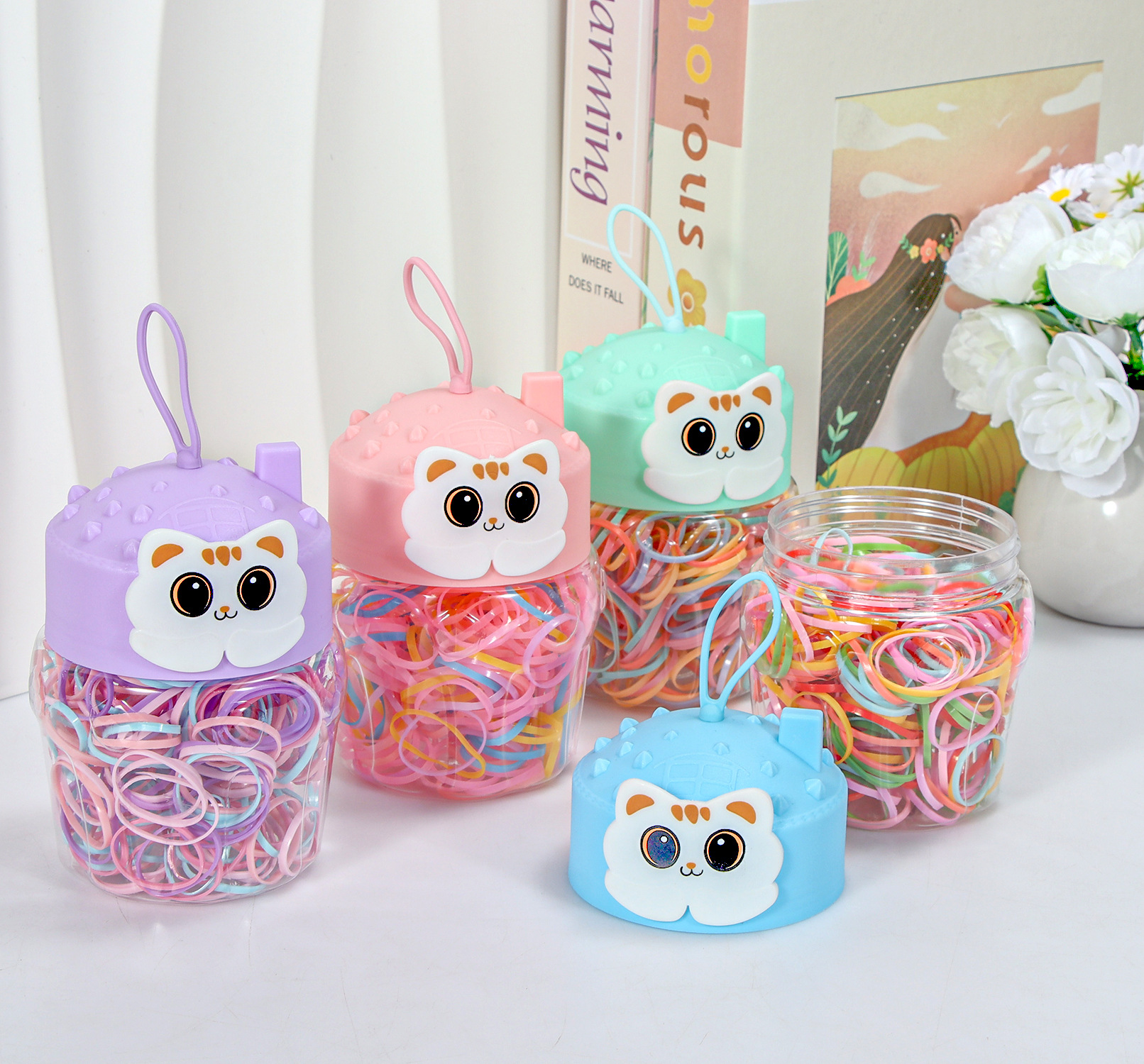 Banda de goma negra para niños, alto valor elástico, duradero, lazo para el cabello, no daña el cabello, anillo para el cabello de goma, accesorios para la cuerda para la cabeza, puesto