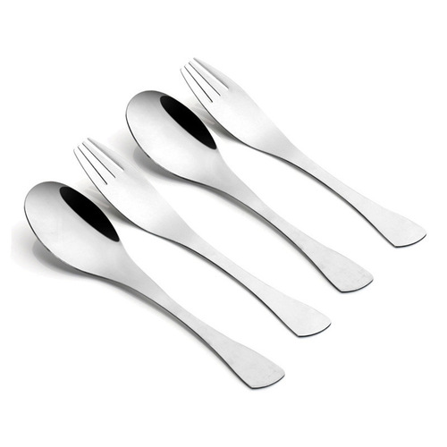 Creative stainless steel fishtail spoon household stirring spoon cake dessert spoon fork eating round spoon gift printable logo