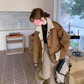 两面穿麂皮绒羊羔毛外套女冬季超好看流行皮毛一体棉服