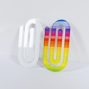 Cross-Border Heat Transfer Acrylic Paper Clip Sublimation Blank Bookmark Notebook File Card Holder DIY Printing