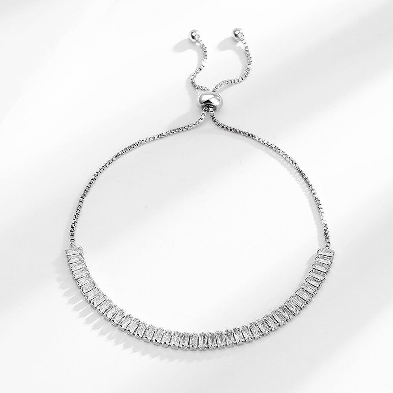 Cross-border hot sale imitation 925 silver moissanite sugar bracelet men and women bracelet platinum plated hand jewelry in stock wholesale