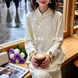 金辉珠绣蝴蝶刺绣真丝人丝提花花萝立领衬衣复古新中式国风春夏款