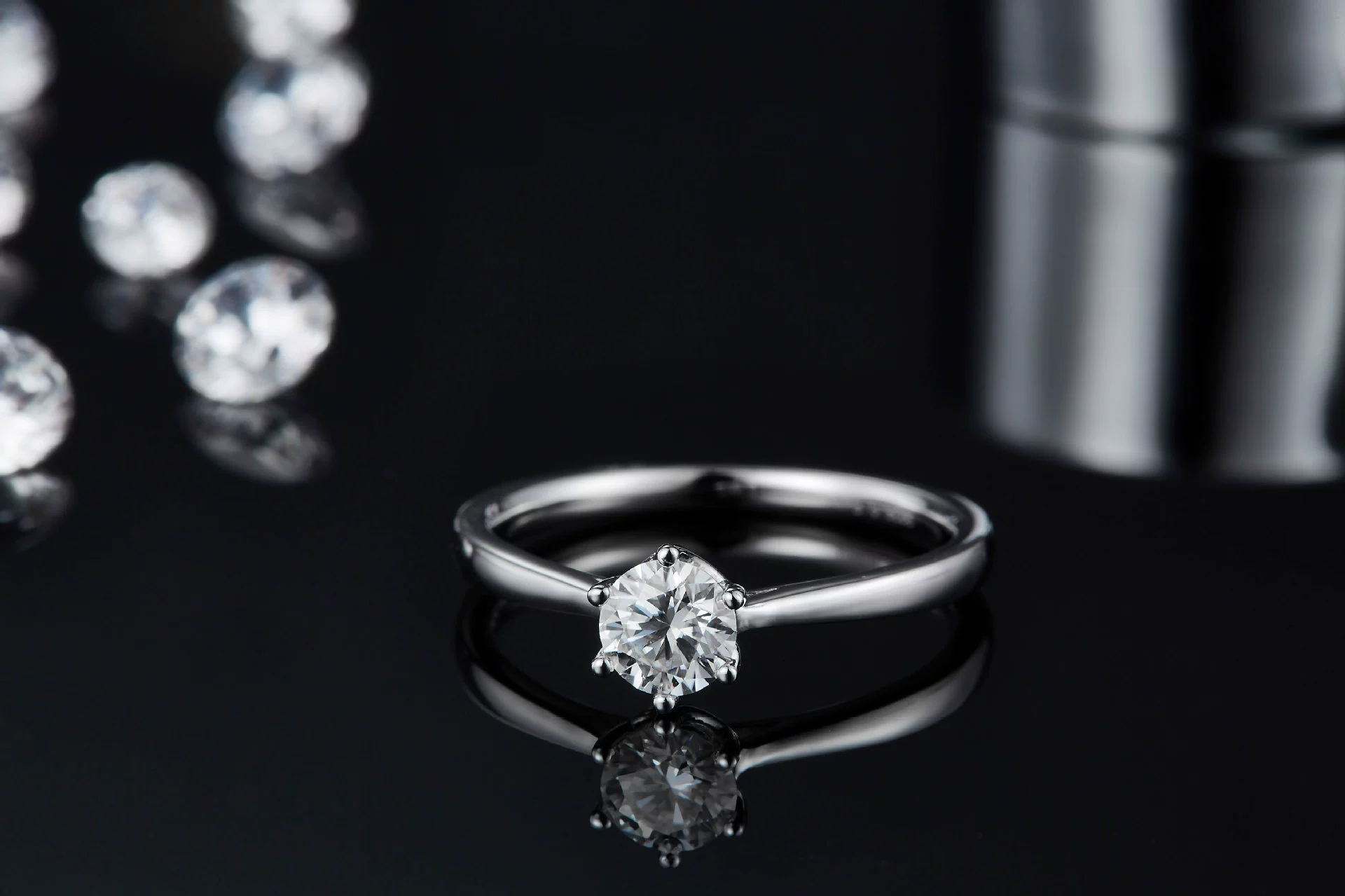 华莎珠宝 Ring with stone, classic accessory for St. Valentine's Day, 1 carat