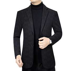 2024秋季新款行政风休闲毛呢外套男士西装领呢大衣男修身上衣