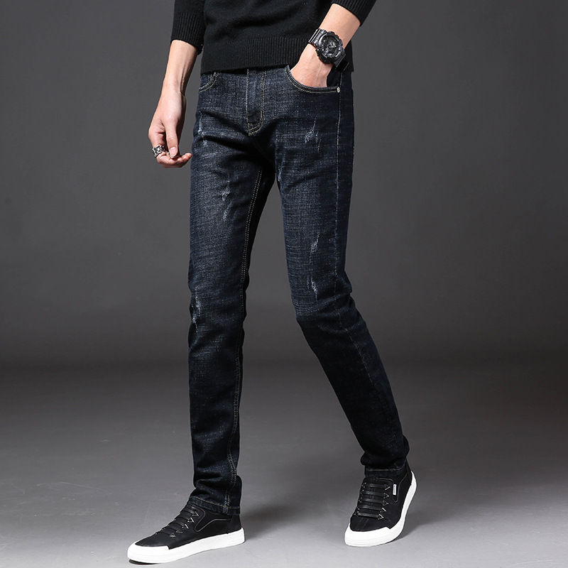 Jeans para hombres primavera y otoño nuevos pantalones casuales rectos para hombres de alta gama pantalones vaqueros para hombres Pantalones rectos de moda Nacional para hombres