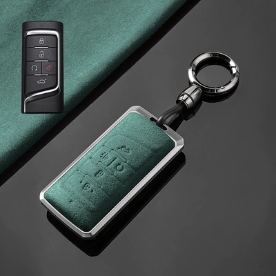 gs8 New m6pro Case Buckle | Car key bag - trumpchi-a-horn-tarnish-aluminum-alloy-dark-green-fur-convenient-buckle