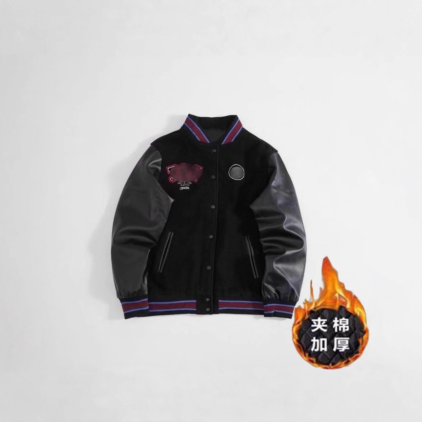 Trendy High Street Letter Ins Jacket for Men and Women, Spring and Autumn High-End Stylish American Retro Patchwork Baseball Jacket