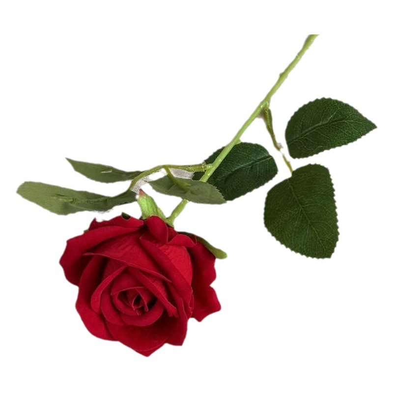 Artificial Rosa sola franela Rosa flor artificial boda decoración del hotel decoración del hogar arreglo de flores flor artificial Rose