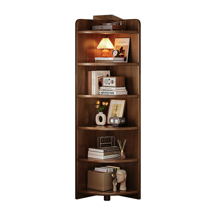 Estante de esquina de madera sólida estante de esquina contra la pared armario estrecho triángulo armario de almacenamiento doméstico estante de esquina en forma de ventilador