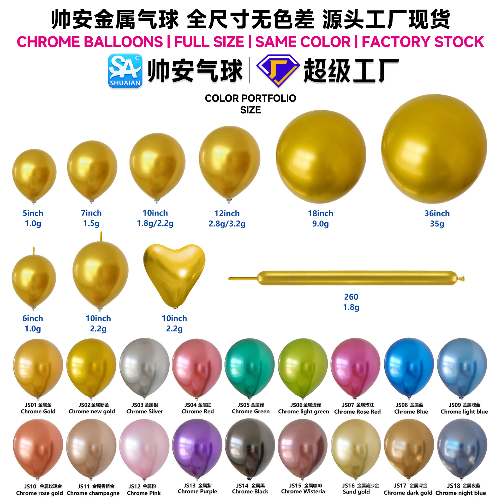 Globos Metálicos de 5, 10 y 12 Pulgadas, Globos de Látex Cromados Metálicos para Decoración de Bodas, Fiestas de Cumpleaños y Arreglos Florales