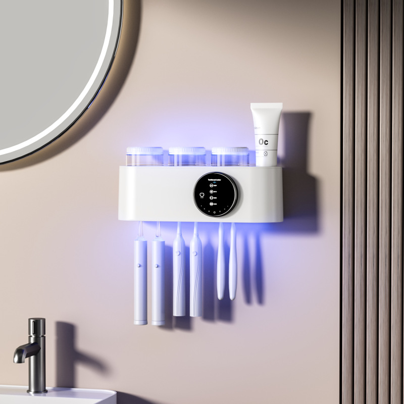 スマート歯ブラシ消毒器紫外線殺菌乾燥穴なしトイレ壁掛け式ラック電動収納|undefined